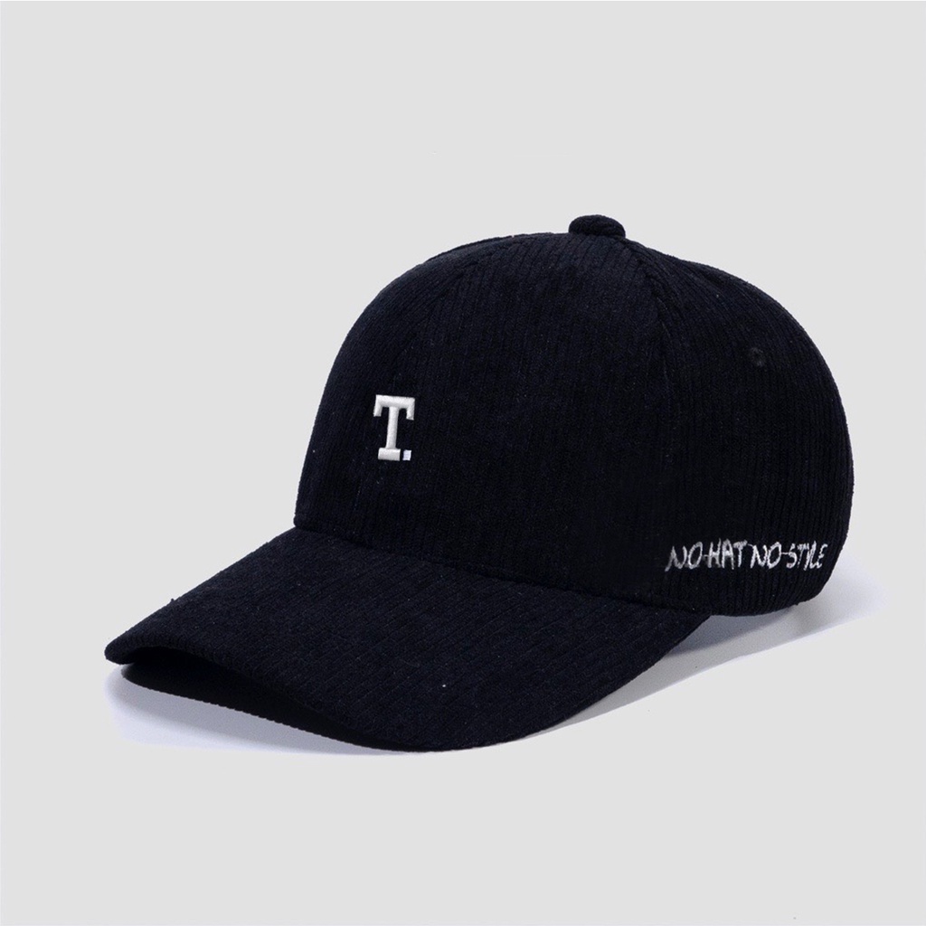 Mũ Lưỡi Trai Nón Kết Nhung Cao Cấp Thêu Chữ T Nhung Gân 480B Phong Cách Ulzzang Form Unisex Nam Nữ - Hazo