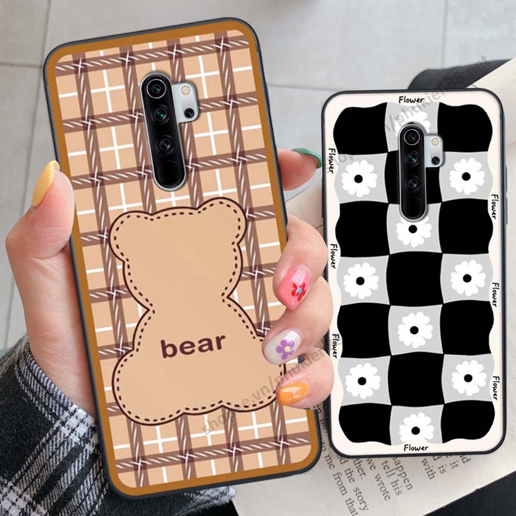 Ốp lưng Xiaomi Redmi Note 8 / Note 8 Pro ốp điện thoại LineBear, bé tóc xù, hoa siêu đẹp