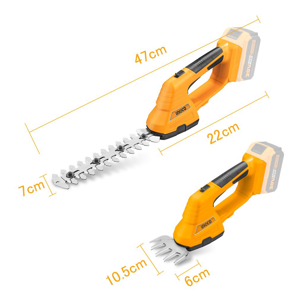 CSTLI2001 Máy tỉa cành -cỏ làm vườn dùng Pin 20v INGCO