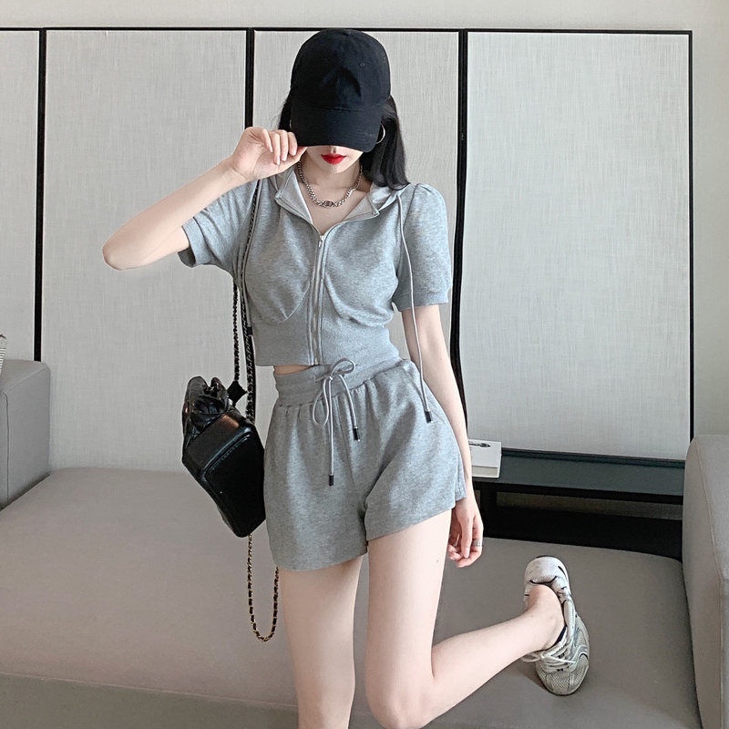 Bộ Áo Hoodie + Chân Váy Thể Thao Năng Động Thời Trang Mùa Hè