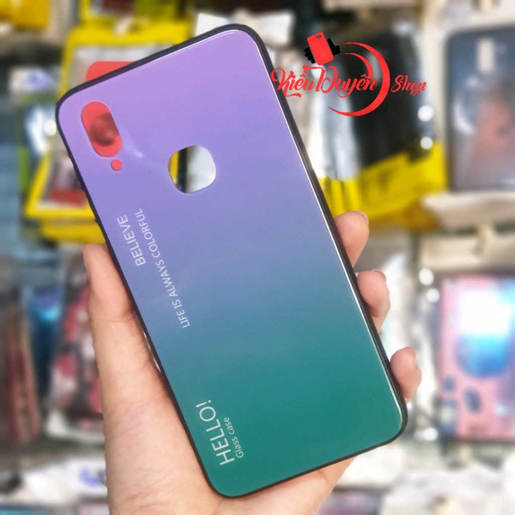 Ốp lưng Vivo V11i,Ốp lưng Kính đa sắc
