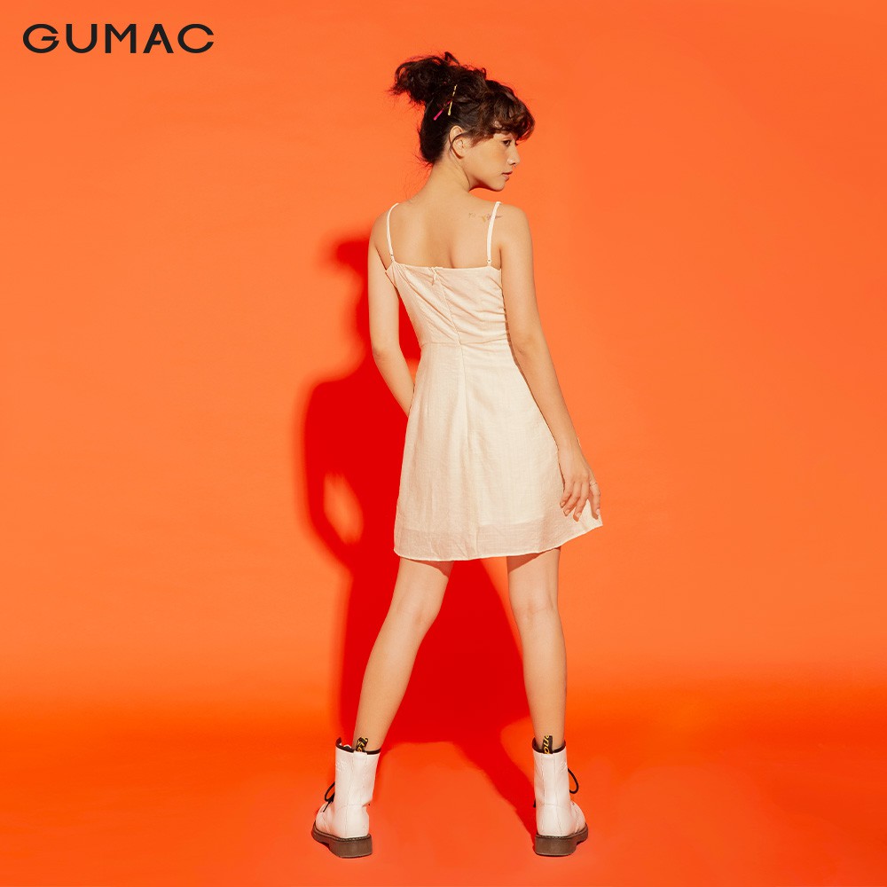 [Mã MABR07062 giảm 8% tối đa 50K đơn từ 249K] Đầm ôm nữ GUMAC 2 dây sexy, năng động màu kem đủ size DA12178 | BigBuy360 - bigbuy360.vn