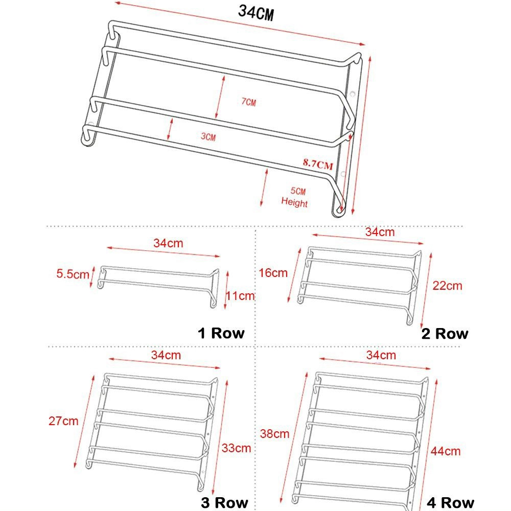 Giá treo ly bắt trần, gắn tường 1/2/3/4/5 hàng