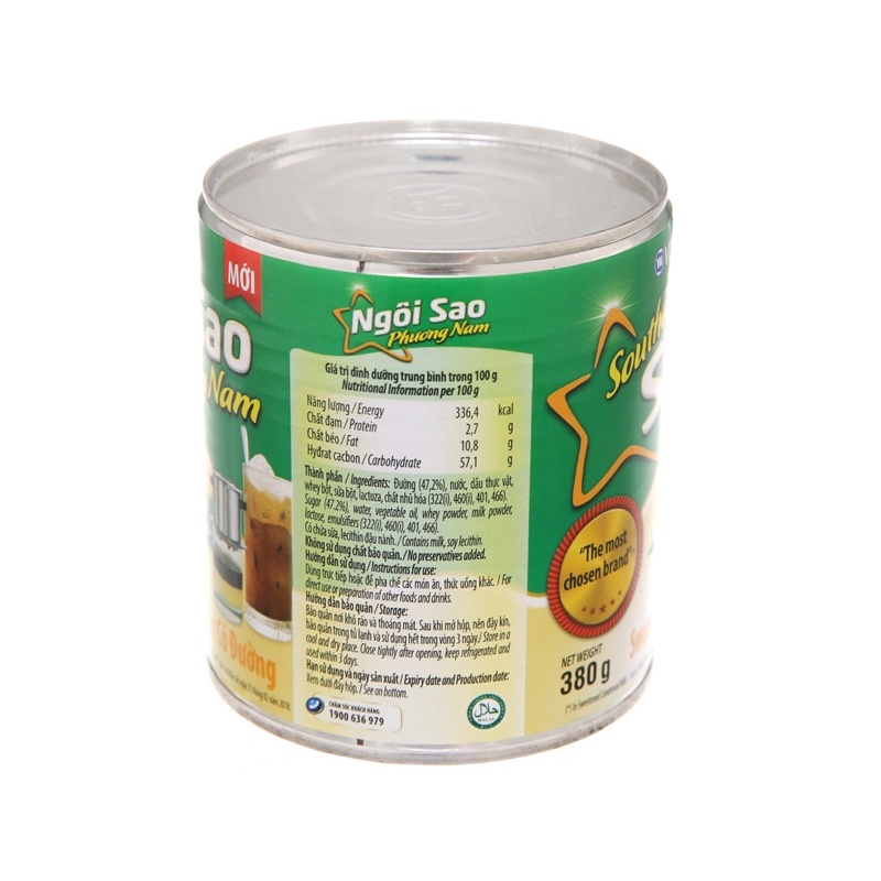 Sữa đặc có đường Ngôi Sao Phương Nam xanh lon 380g