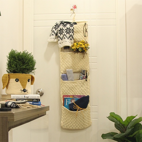 Túi treo đồ 4 tầng, hàng đan móc thủ công