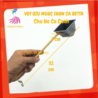 Vợt cá betta giữ nước show, vớt cá cán đũa gỗ size 32 cm