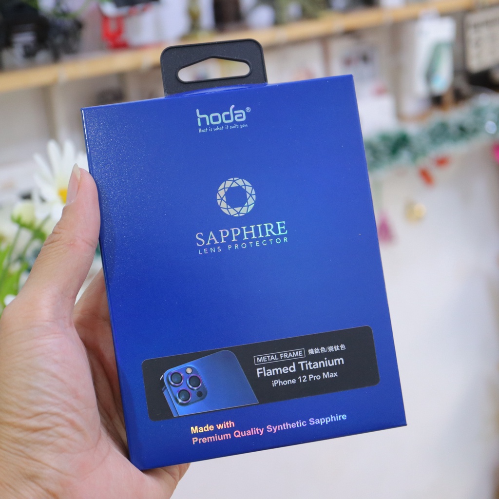 Dán Cường Lực Camera iPhone 12 Pro Max / Samsung S22 Ultra 5G Hoda Sapphire Viền Màu
