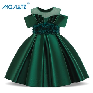 MQATZ Đầm Công Chúa  Hoa Đính Nơ Dự Tiệc Cho Bé Gái 3-10 Tuổi