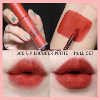 (AUTH, TEM HIDDEN TAG) Son 3CE Kem Soft Lip Lacquer Màu Null Set Đỏ gạch