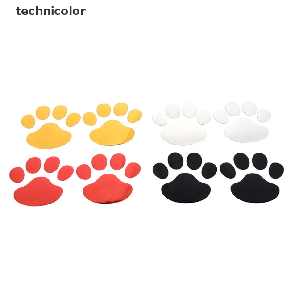 Set 2 Miếng Dán Hình Dấu Chân Chó 3D Trang Trí Xe Hơi Xe Máy