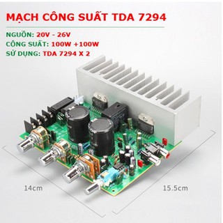 Mạch khuếch đại công suất tda 7294 100w x 2 - điều chỉnh volume, treble, bass