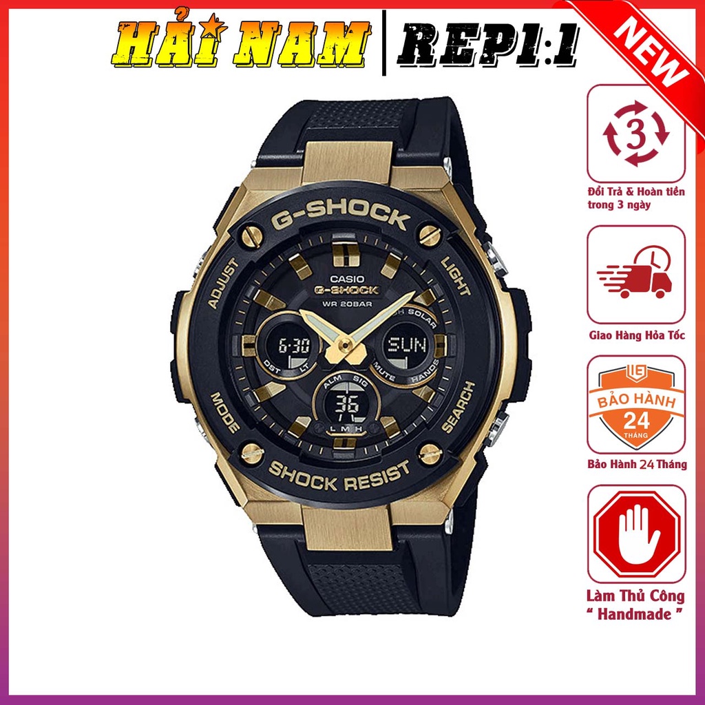 Đồng hồ nam G-Shock.GST-S300G-1A9.Hải Nam,Mặt 48mm,dây cao su,viền thép,chống sốc,kim điện tử.