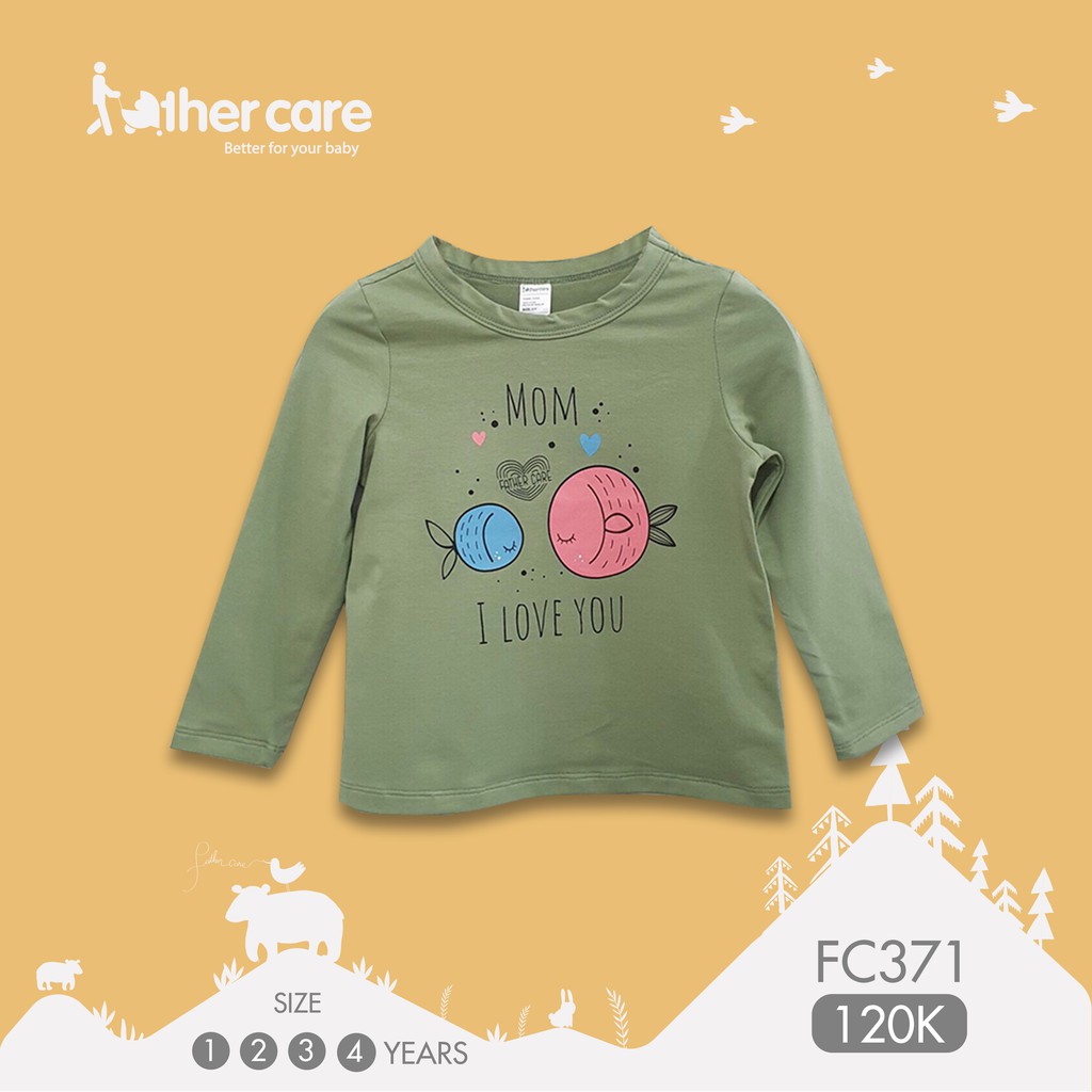 Áo phông Trẻ em FatherCare Dài tay - In hình Cá FC371