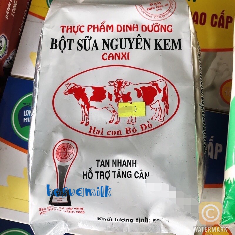 Bột sữa nguyên kem 2 con bò đỏ