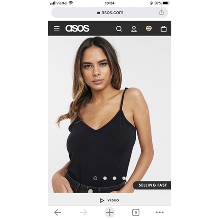 Áo thun asos cổ V  thun lụa bigsize