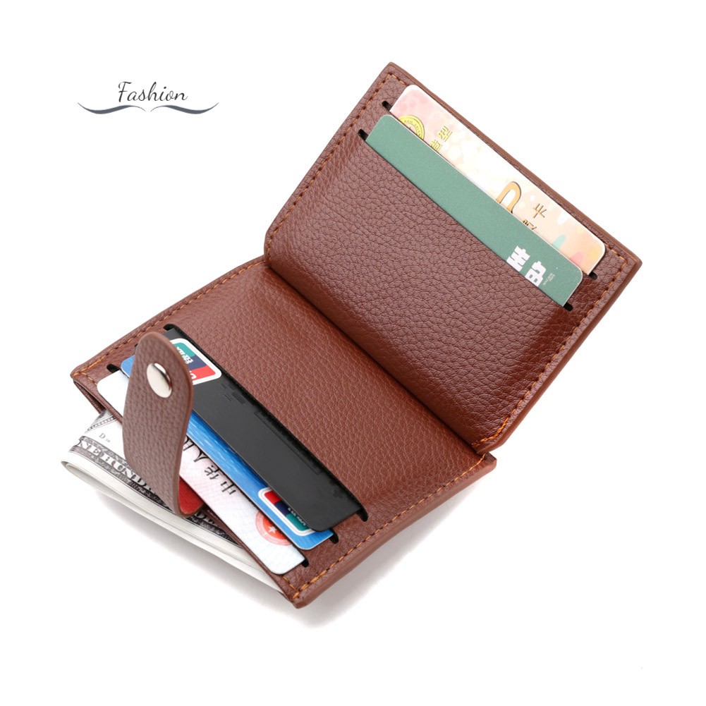 Men Mini PU Leather Card Bag Holder Purse ID Credit Card Holder Wallet @vn