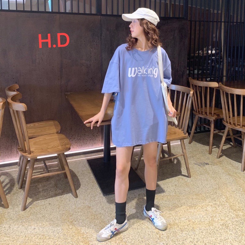 Áo tay lỡ walking unisex 🌸 Áo phông cộc tay dáng suông , oversize in hình nổi bật, họa tiết cá tính HOT 🌸