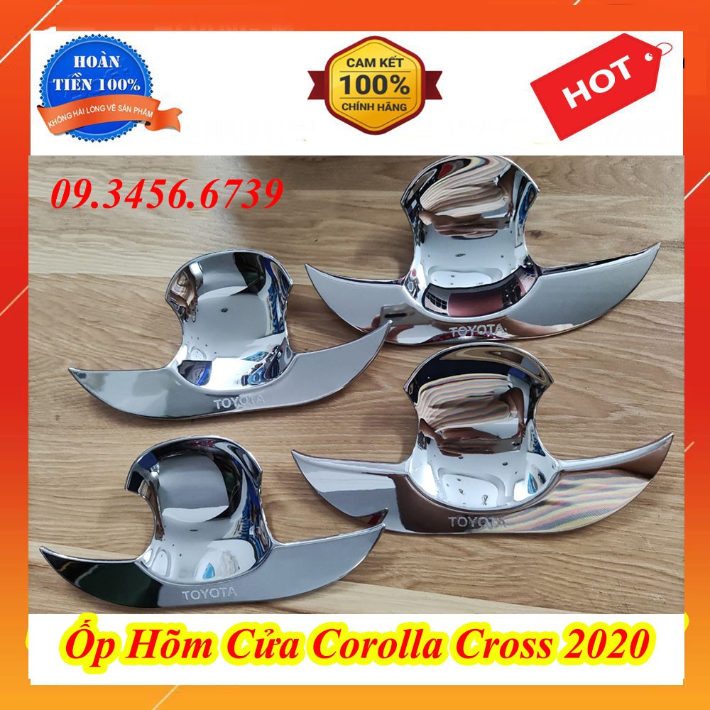 Ốp Tay Cửa Và Hõm Cửa Xe Toyota Cross 2021 2022 Mạ Crom Cao Cấp Chống xước tay cửa làm đẹp cho xe