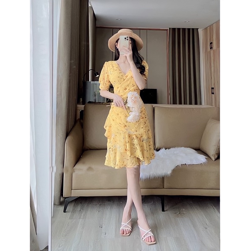 Váy hoa nhí vàng , đi biển , chơi sang chảnh 98.studio thiết kế V15
