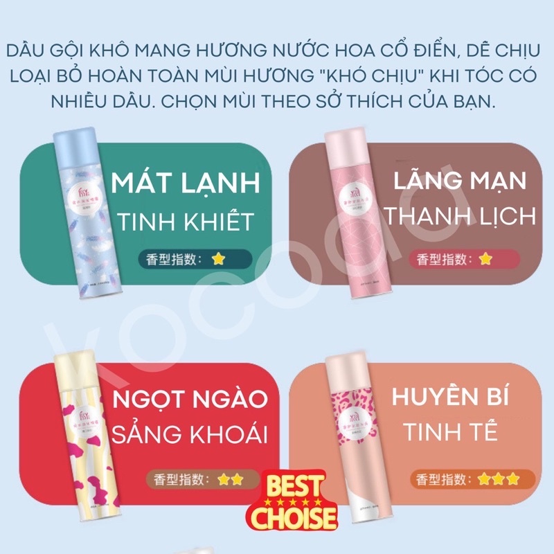 Dầu gội khô Issy dạng xịt không bết dính làm sạch nhanh giúp tóc bồng bềnh mượt mà 150ml