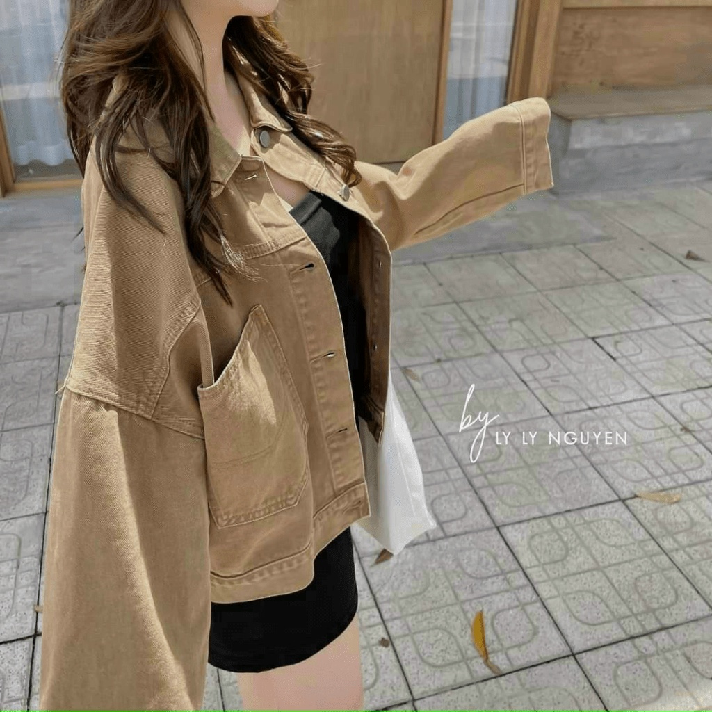 (Free Ship) Áo Khoác Kaki Diện Đi Làm Đi Chơi Đều Đẹp Được Chị Em Săn Đón UP Valetina Shop