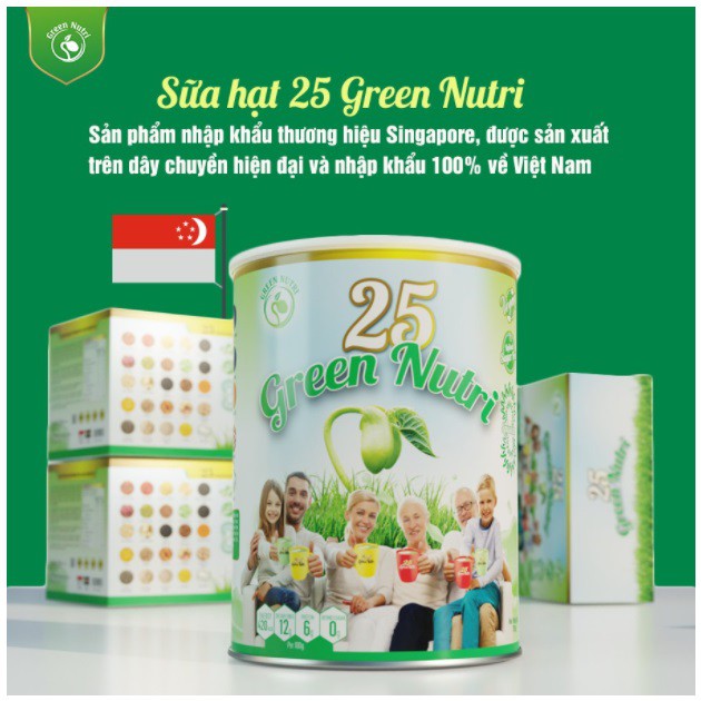 [Nhập Khẩu 100%] Sữa Hạt Ngũ Cốc 25 Green Nutri Lon 750g Chính Hãng