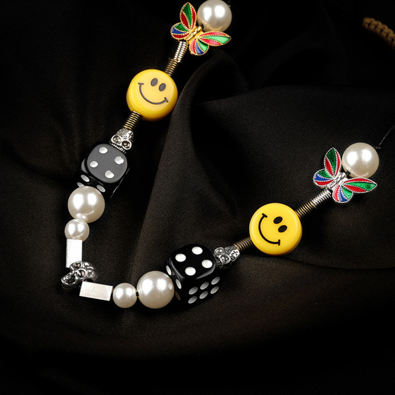 Dây chuyền thời trang mặt hình xúc xắc đính ngọc trai phong cách hiphop cá tính năng động