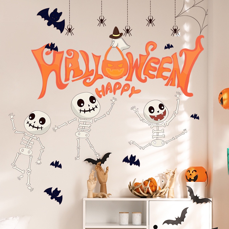 Miếng Dán Tường / Kính Cửa Sổ Họa Tiết Lễ Hội Halloween Vui Nhộn Trang Trí Nhà Cửa
