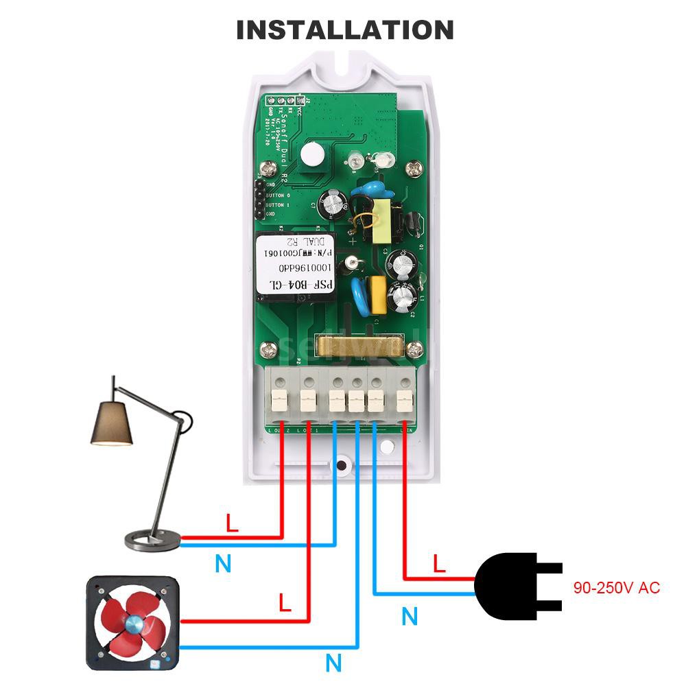 SONOFF Dual ITEAD 2 Channels WIFI Smart Switch Works with Amazon Alexa & for Google Home/Nest Universal Wireless Remote