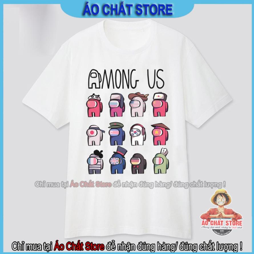 Áo Among Us skin chibi logo nhiều quốc gia siêu cute | Korea | Japan | China | Vietnam | Đức - Vải Đẹp AU36