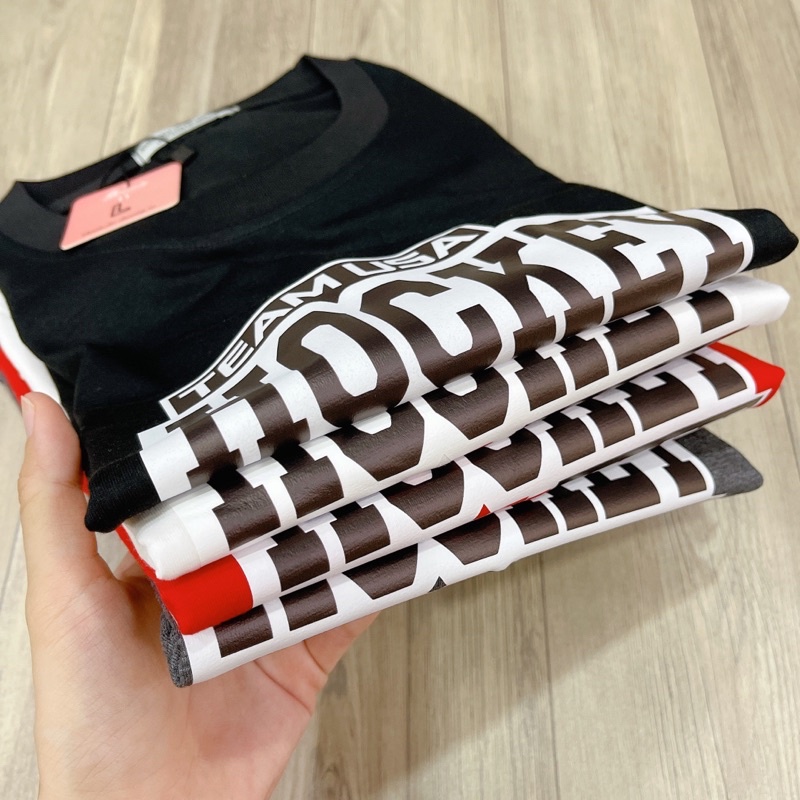 Áo Thun PHÔNG NAM NỮ UNISEX in Decal TEAM HOCKEY - Hình chụp thật