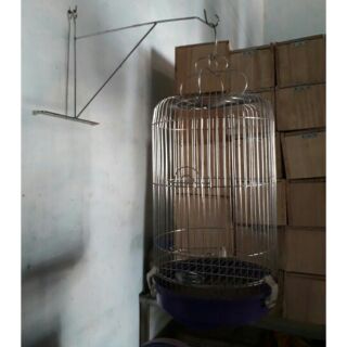 móc inox treo lồng chim lên tường