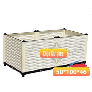 Chậu trồng cây trồng hoa,chậu ghép trồng cây thông minh 1mx50cmx40cm( 2 tầng vách)