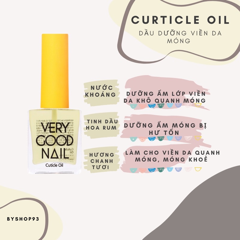 [Very Good Nail] Tinh dầu dưỡng ( hoa rum) viền da quanh móng cao cấp Hàn Quốc _Curticle oil