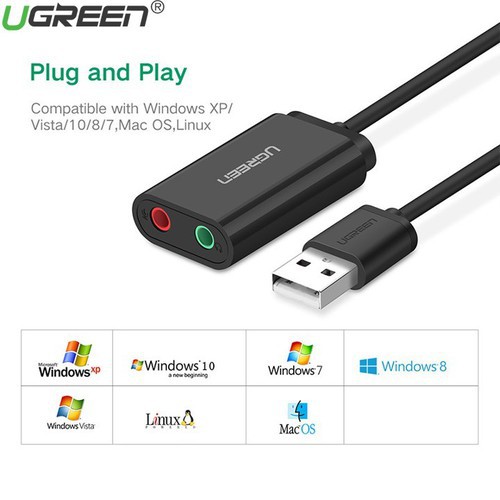 Cáp USB 2.0 Ra Loa và Mic Ugreen 30724 - Hàng Chính Hãng