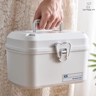 3/2 Layer Portable First Aid Kit Storage Box Plastic Multi-Functional Family Emergency Kit Box with Handle