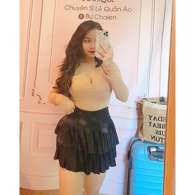 Áo dài tay cúp ngực
