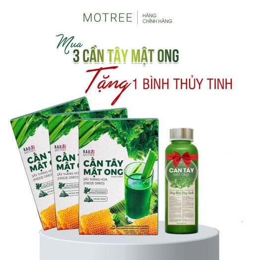 ( Combo3 hộp )Bột Cần Tây Mật Ong Motree Mẫu Mới Giúp Giảm Cân Hết Mụn Sáng Da Đẹp Dáng Đào Thải Mỡ Thừa hộp 14 gói