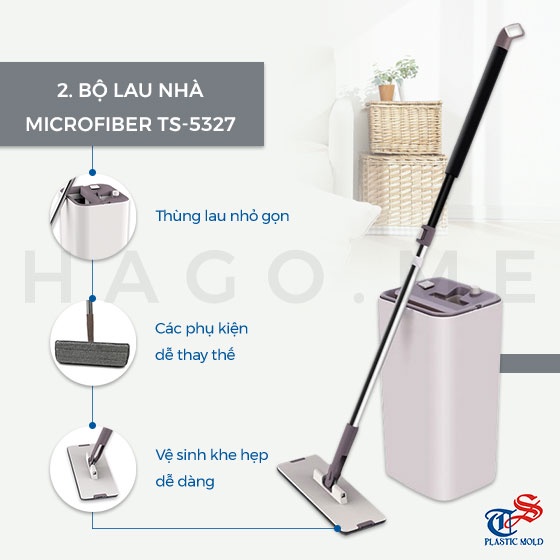 Bộ Lau Nhà Tashuan MicroFiber TS-5327 Chổi Vuông