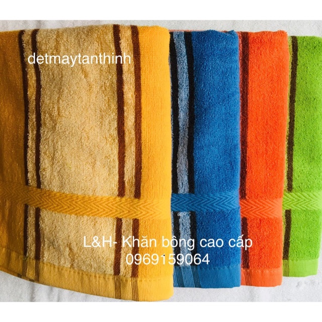 Khăn tắm 100% cotton kẻ sọc Tân Thịnh, KT 50x100cn