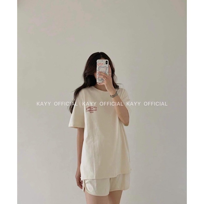 Bộ thun thể thao Cali 3 màu năng động FREESHIP Set đồ mặc nhà đi chơi thêu chữ Ulzzang