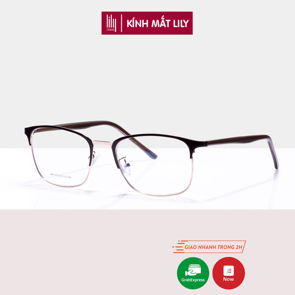 Gọng kính cận mắt vuông Lilyeyewea thời trang nam nữ màu sắc basic dễ đeo Lilyeyewear 1010