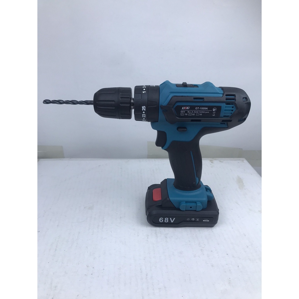 Máy khoan pin 68v GT1009, có chế độ khoan búa khoan tường gạch - Trang bị đèn LED siêu sáng | Tặng Vali + bộ phụ kiện