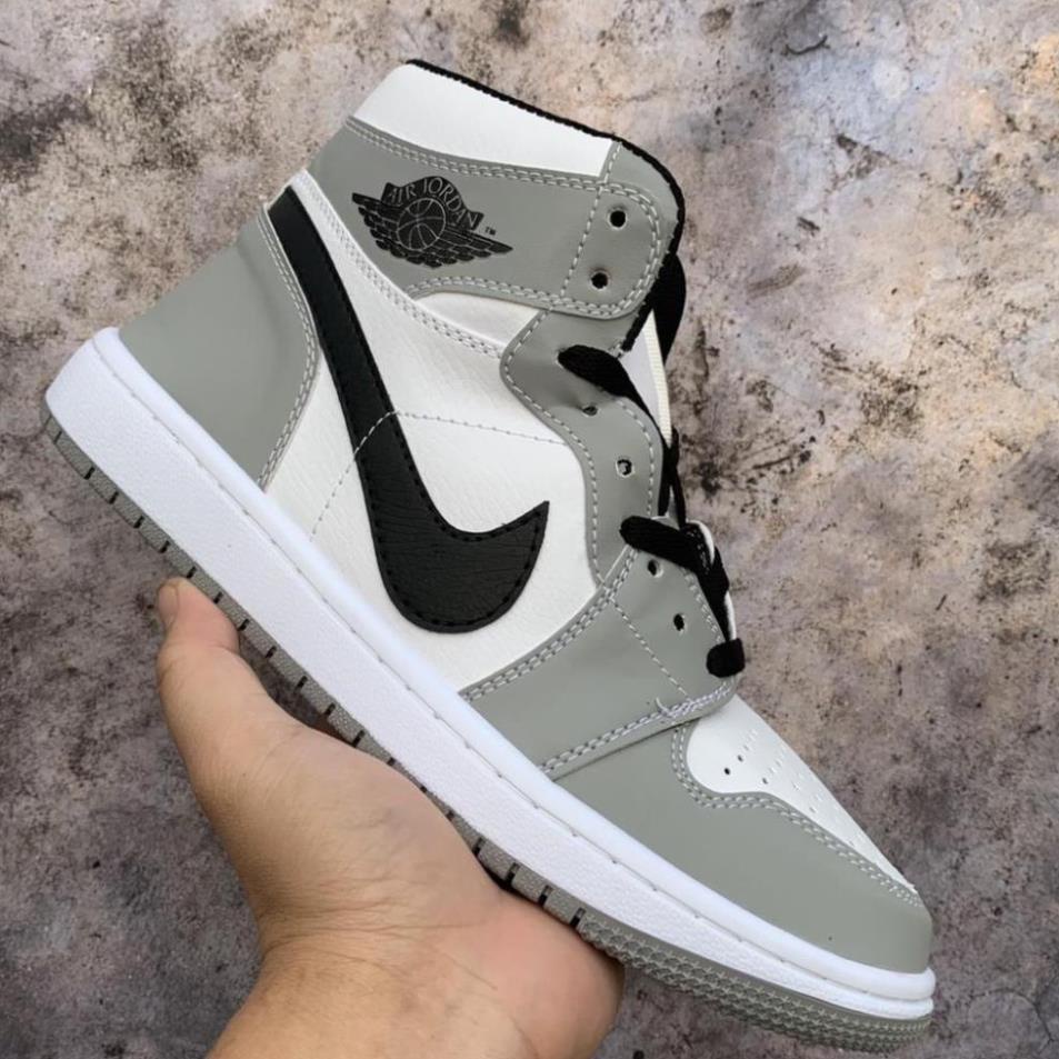 Giày sneaker JORDAN 1 XÁM CAO CỔ hot trend nam nữ, Giày thể thao JD1 xám cao dùng đi học,tập gym,chạy bộ