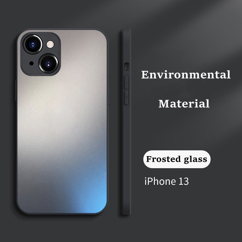 Ốp điện thoại mặt kính nhám lưng phẳng chống sốc bảo vệ camera dành cho iPhone 13 Pro MAX 12 11 pro max