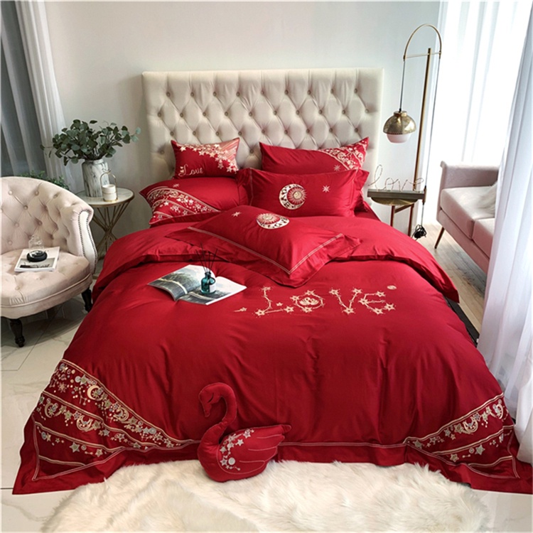 173221 Bộ chăn ga gối /ga cưới cho giường 150-180*200cm 8CT cotton 60S cao cấp hàng nhập