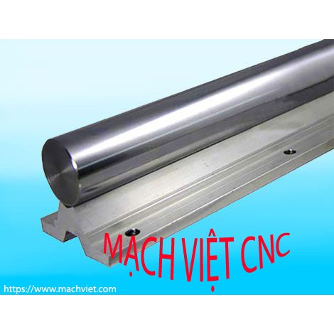 Combo ray trượt tròn có đế phi 20 dài 2 mét và 2 con trượt SBR20UU