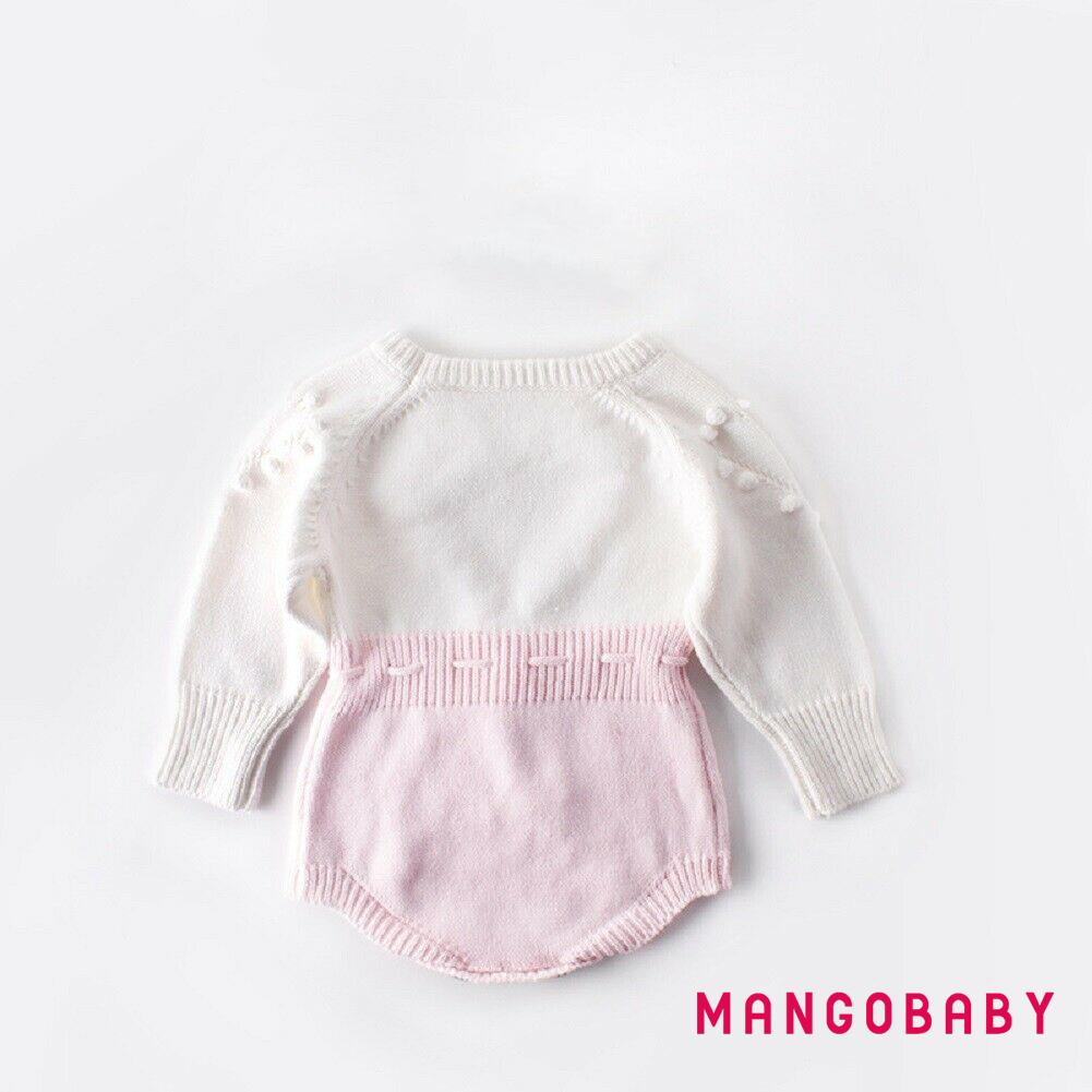 Jumpsuit Dệt Kim Phối Bèo Nhún Xinh Xắn Cho Bé Gái