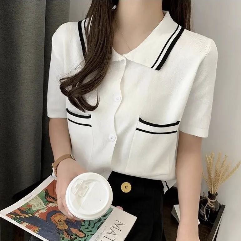Áo Thun Polo Ngắn Tay Phong Cách Hàn Quốc Dành Cho Nữ