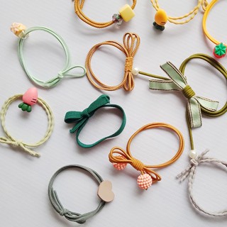 Dây cột tóc dâu tây cà rốt nơ hoa lá nhiều màu pastel dễ thương phụ kiện tóc style hàn quốc - namimi